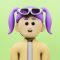 A man with a tie and sunglasses on his head